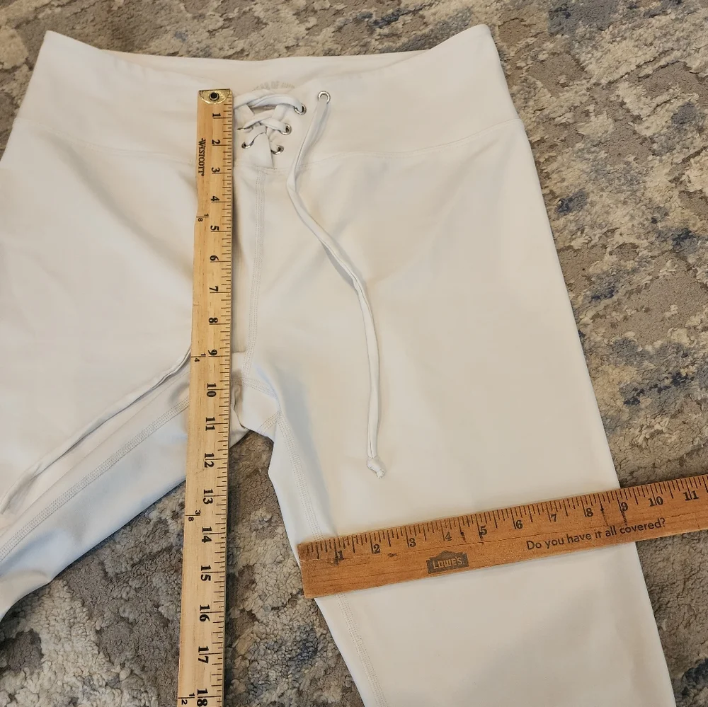 Year Of Ours Bone White Leggings Lace Up Front Ties Size XL Off White Revolve - Picture 11 of 15